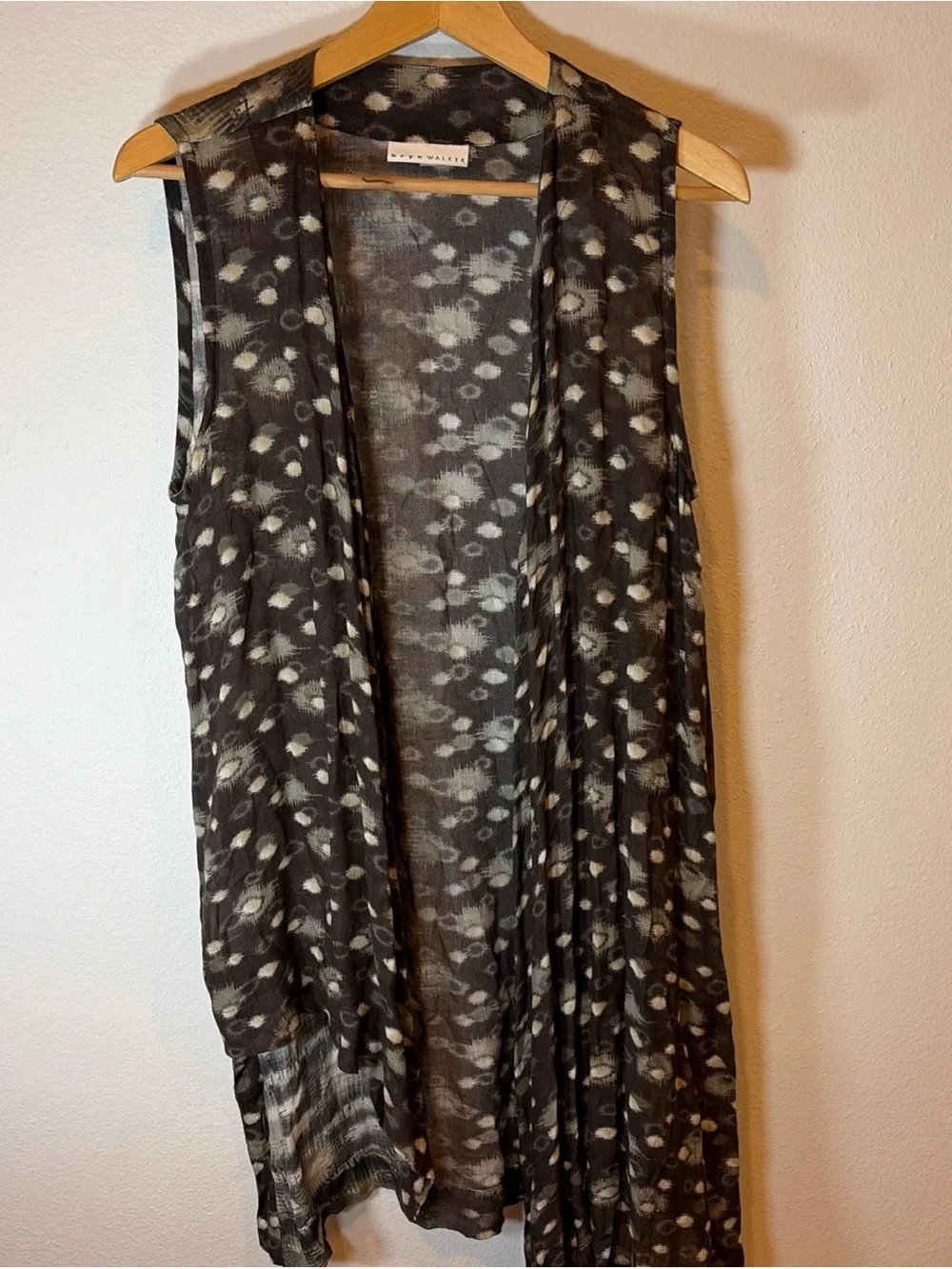 Brynn Walker Viscose Wool  Lightweight Open Cardigan Lagenlook USA Waterfall Med